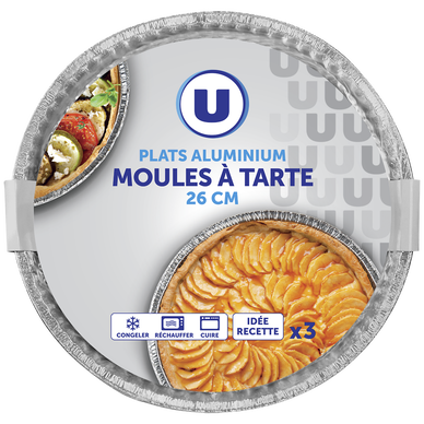 Moules à tarte aluminium 26cm  x3