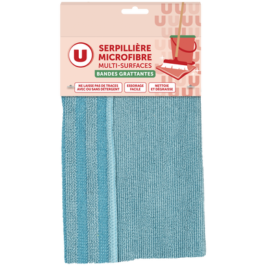 Serpillière en microfibre avec bandes grattantes multi-surfaces