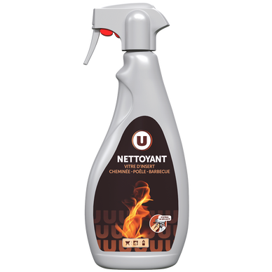 Nettoyant pour vitre d'insert cheminée poêle et barbecue  Spray 750ml