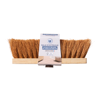 Balai coco, semelle en bois