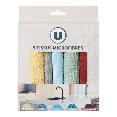 poussière+1 microfibre inox+1 microfibre cuisine+1 microfibre multi-usage