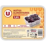 Boîtes plastiques micro-ondes,  2x1,8 litres