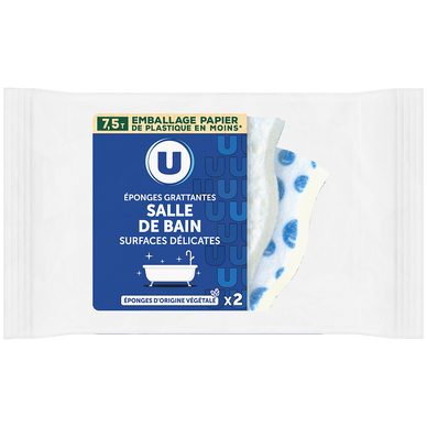Eponge grattante décorée salle de bain - x2