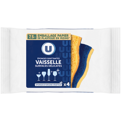 Eponge grattante vaisselle surfaces délicates - x4