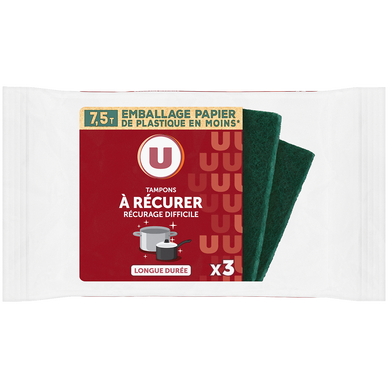 Tampon à récurer vert - x3