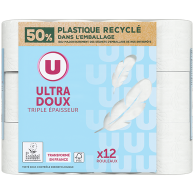 Papier toilette ultra moelleux blanc 3 plis  12 rouleaux