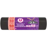 Sacs poubelle 100% recyclé liens coulissants - 50L - x15