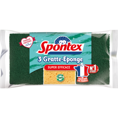 Éponges végétale grattantes SPONTEX, x3