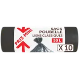 Sacs poubelle liens classiques PRIX MINI - 50L - x10