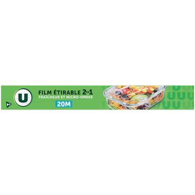 Film étirable 2 en 1 fraîcheur et micro-ondes  20m