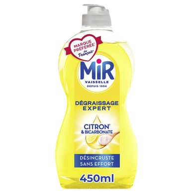 Liquide vaisselle citron dégraissage expert MIR VAISSELLE - 450ml
