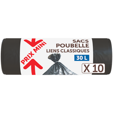 Sacs poubelle liens classiques PRIX MINI - 10X30L