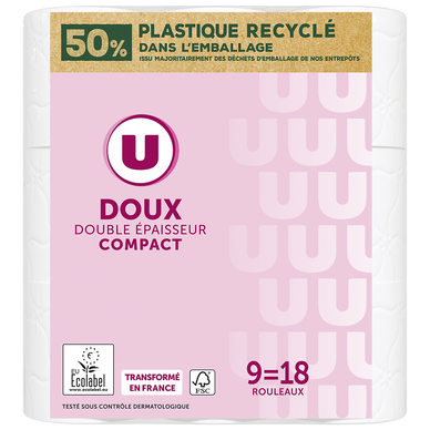 Papier toilette blanc 2 plis  9 rouleaux
