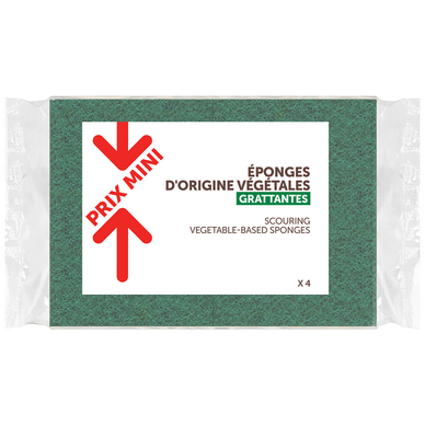 Eponges végétales grattantse verte PRIX MINI - x4