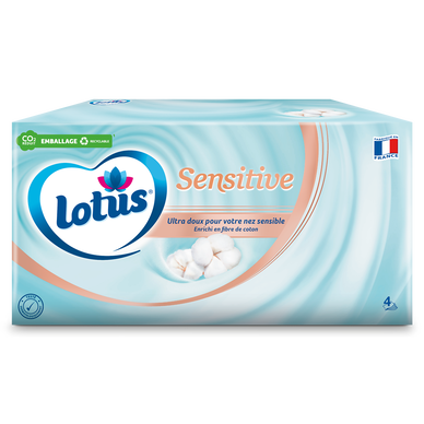 Mouchoirs blancs sensitive LOTUS, x80