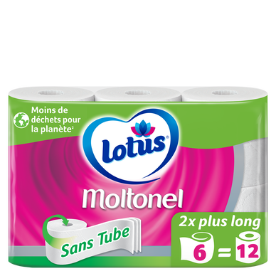 Papier toilette sans tube uni Lotus MOLTONEL 6 rlx = 12