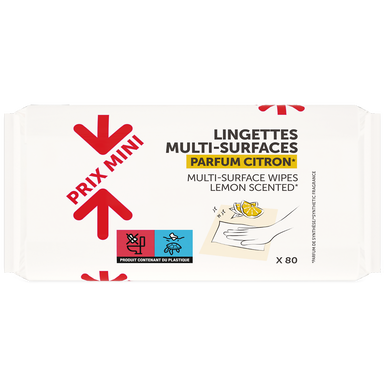 Lingettes multi-usages parfum citron recharge PRIX MINI x80