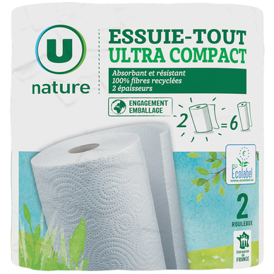 Essuie-tout ultra compact x2 = 6 rouleaux