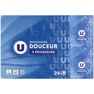 Mouchoirs 4 plis  24 étuis compacts