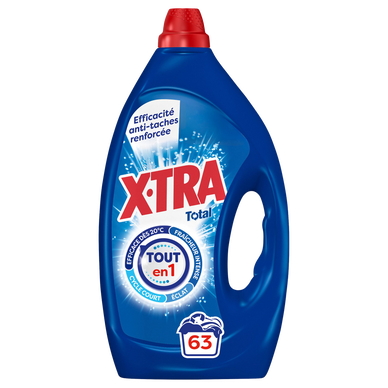 X-TRA - Lessive liquide - 4+1 - 63 lavages - 2.835 l
