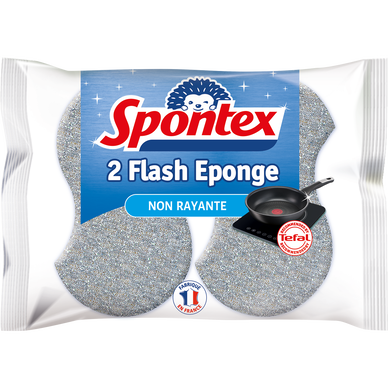 Éponges grattantes non rayantes Flash SPONTEX, x2