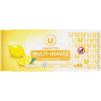 Lingettes multi-usages parfum citron  x80