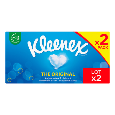 Mouchoirs duo original KLEENEX boîte lot 2x72