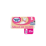 Sacs poubelle à liens salle de bains 80% plastique recyclé HANDY BAG5L x35