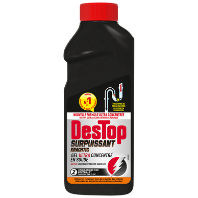 DESTOP Déboucheur Gel Surpuissant - 2 doses - 500ml