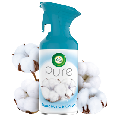 Désodorisant intérieur pure coton AIR WICK, aérosol de 250ml