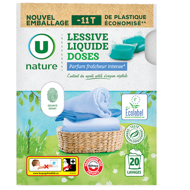 Lessive en doses - Fraicheur intense - 20 lavages - 480 g