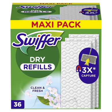 Lingettes balai SWIFFER système anti-poussière clean&fresh x36