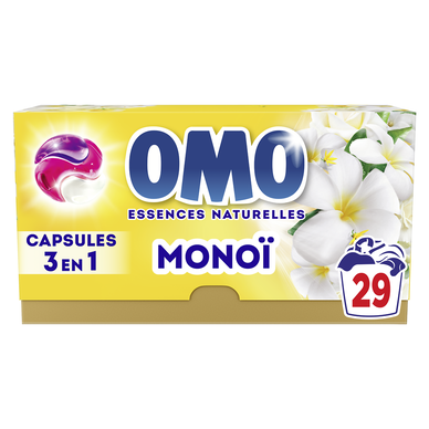 Lessive capsules 3 en 1 monoï OMO 29 lavages