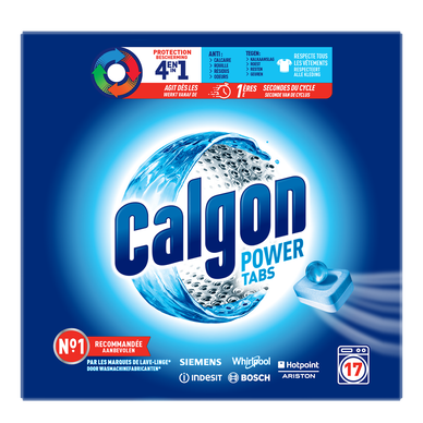 Nettoyant anti-calcaire 2 en 1 pour lave linge CALGON, 17 tabs, 221g