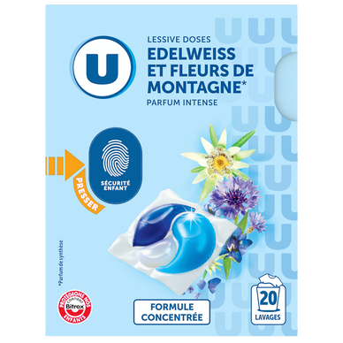Lessive en doses - Edelweiss et fleurs de montagne - 20 lavages - 260g