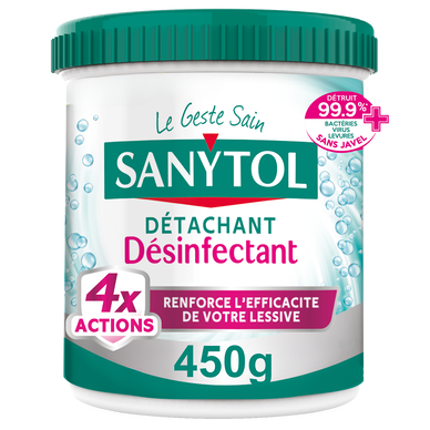 Poudre détachante SANYTOL désinfectante 4 actions 450g