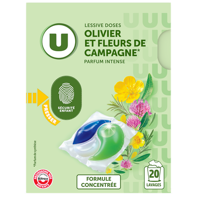Lessive en doses - Olivier et fleurs de campagne - 20 lavages - 260 g