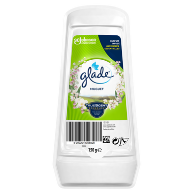 Désodorisant Gel Longue Durée Muguet aux huiles essentielles GLADE, 150g