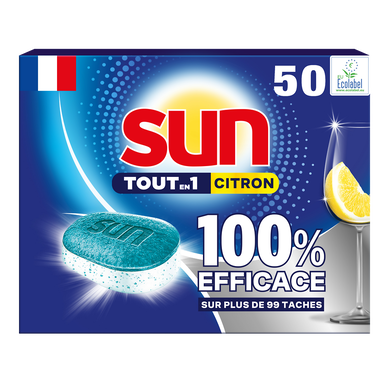 Tablette lave-vaiselle  SUN Tout en 1 citron x50