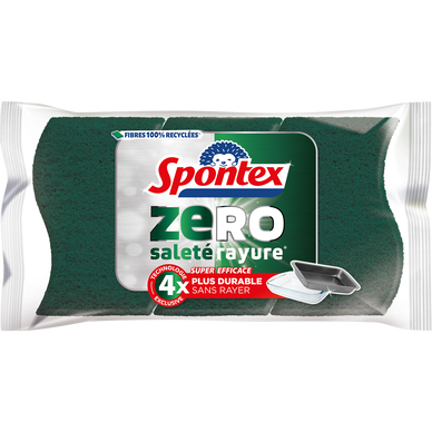 Eponges végétales grattantes zéro surfaces encrassées SPONTEX, x3