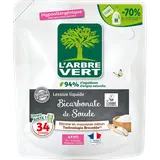 L'ARBRE VERT - Lessive liquide - Hypoallergénique - Bicarbonate de soude - 34 lavages - RECHARGE - 1.53 l