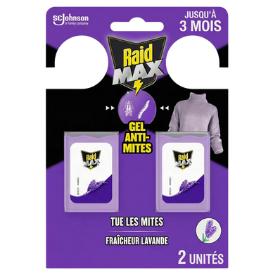 RAID MAX anti-mites gel lavande X2 TP18