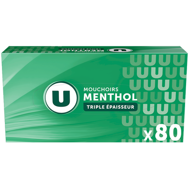 Mouchoirs U boîte menthol 4 plis x80