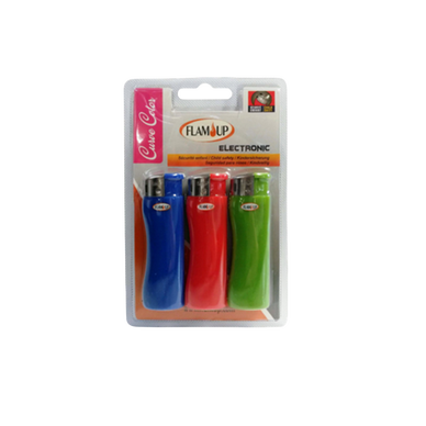 Briquets électroniques Tronic Color sous blister FLAM'UP, x3