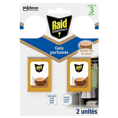 RAID Essentiels gel mites textiles bois de santal x2