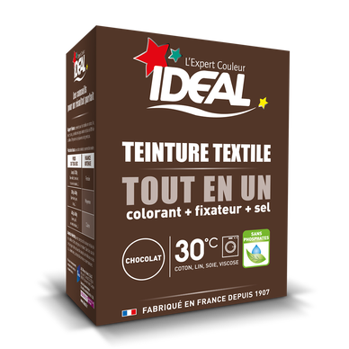 Teinture textile tout en 1 mini chocolat IDEAL, paquet de 230g