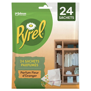 Sachets parfumés fleur d'oranger avec huile essentielle de citronPYREL x24