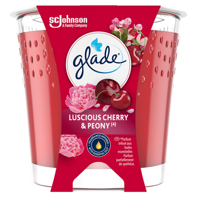Bougie GLADE Luscious Cherry&Peony sans huile de palme 112g