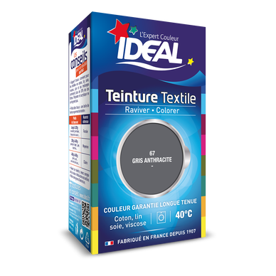 Teinture liquide pour tissus gris anthracite IDEAL