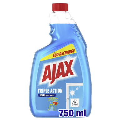 Recharge nettoyant vitres triple action AJAX 750ml spray